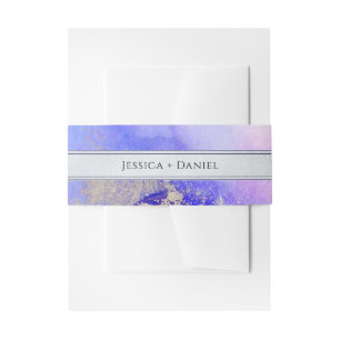 Silver Abstrakt Jewel Tone Art Wedding Einladungsbanderole