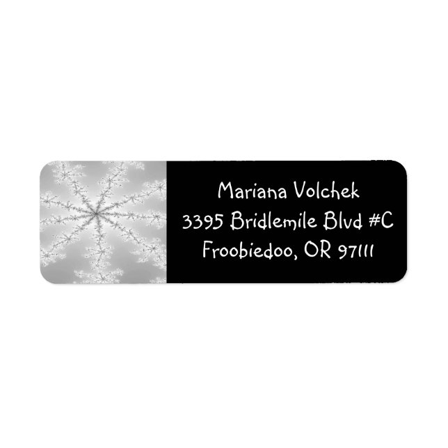 Silver Abstrakt Snowflake Rücksendeadresse (Vorne)
