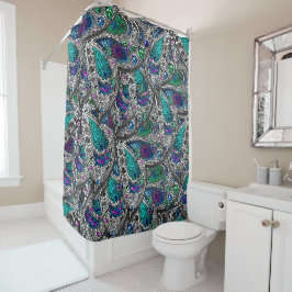 Silver Accent Mosaic Duschvorhang