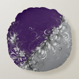 Silver Accents and Elegant Purple Rundes Kissen