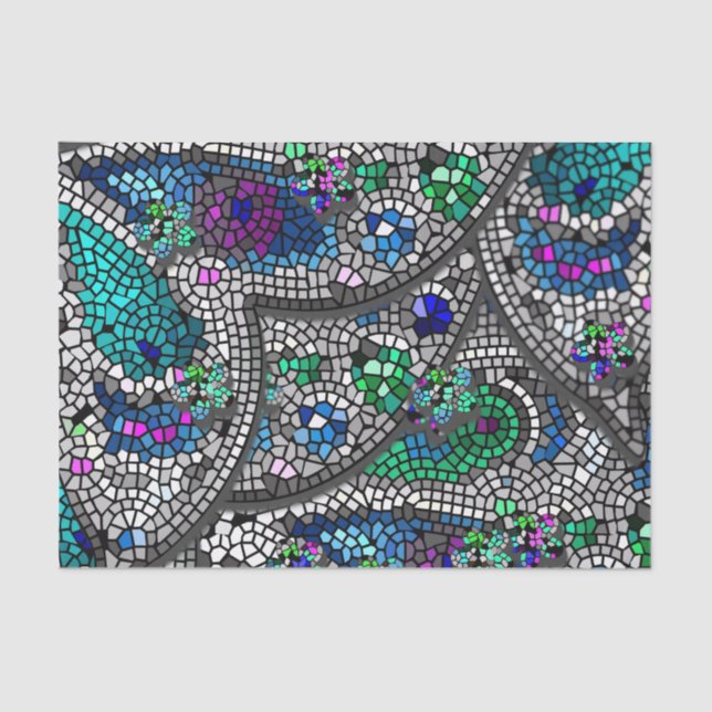 Silver Accents Mosaik Art Seidenpapier (Vorderseite)