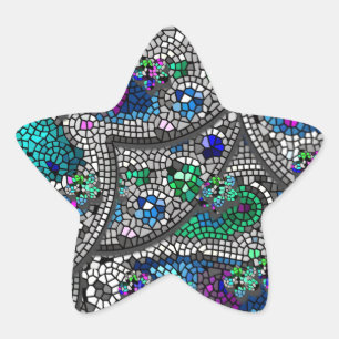 Silver Accents Mosaik Art Stern-Aufkleber