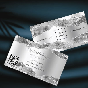 Silver-Agate-Logo QR-Code Visitenkarte