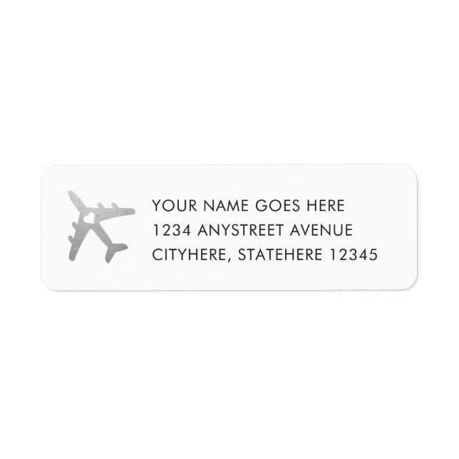 Silver Airplane Travel Rücksendeadresse (Vorne)