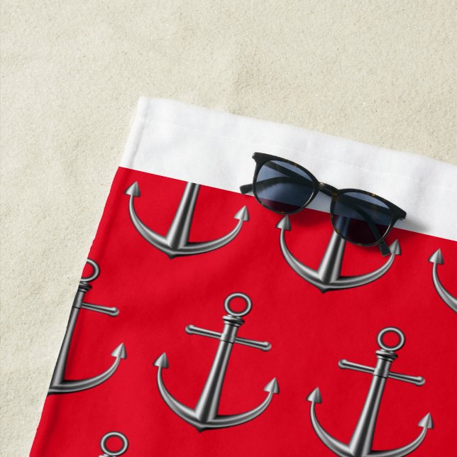 Silver Anchor Pattern Beach Handtuch (Beispiel)
