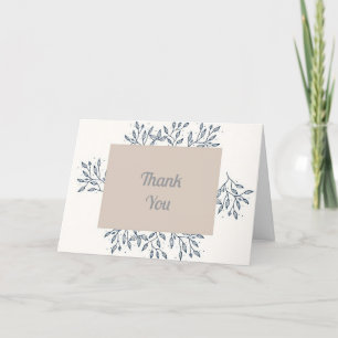 "Silver and Beige Blank Danke Karte