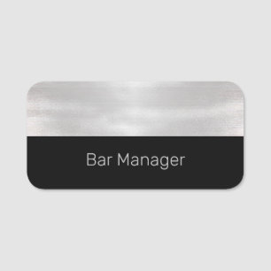 Silver and Black 4 Business Employee Tag Namensschild