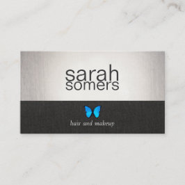 Silver and Black Blue Butterfly Salon und Wellness Visitenkarte