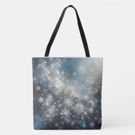 Silver and Blue Snowflake Winter