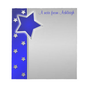 Silver and Blue Stars Notepad II Notizblock