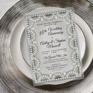 Silver and Diamond Party zum 10. Hochzeitstag Acryleinladungen