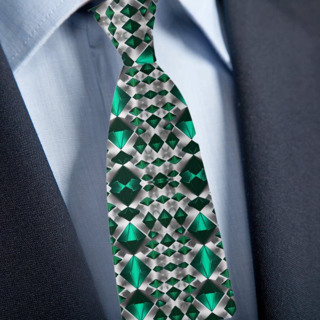 Silver and Emerald Pattern Krawatte (Von Creator hochgeladen)