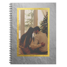 Silver and Gold Custom Foto Spiralnotebook Notizblock