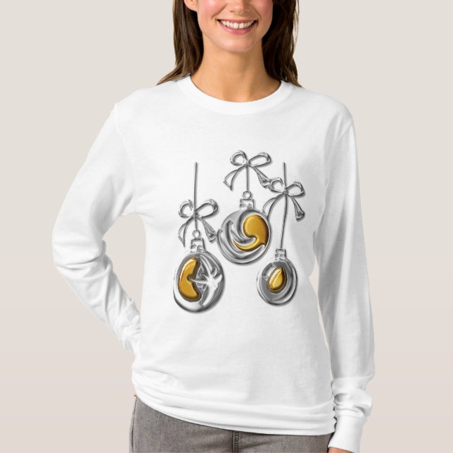 Silver and Gold Festivals Weihnachtsbaumchen T-Shirt (Vorderseite)