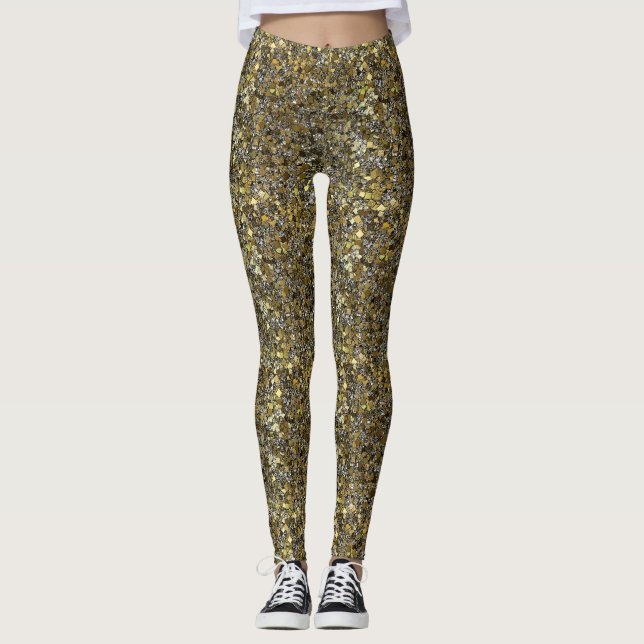 Silver and Gold Glitzer LEGGINGS (Vorderseite)
