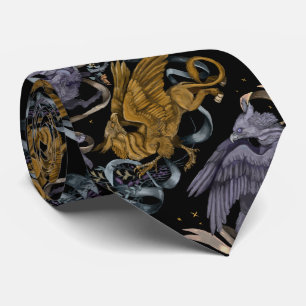 Silver and Gold Griffin Pattern Krawatte