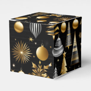 Silver and Gold Holiday Ornament Cube Geschenkschachtel