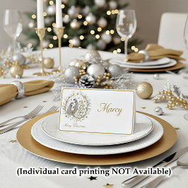 Silver and gold nativity Christmas Platzkarte