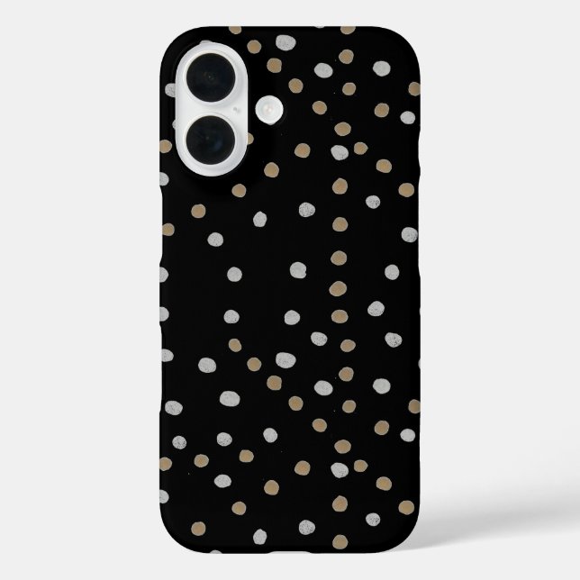 Silver and Gold Polka Dots Case-Mate iPhone Hülle (Rückseite)