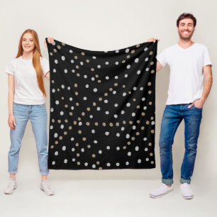 Silver and Gold Polka Dots Fleecedecke