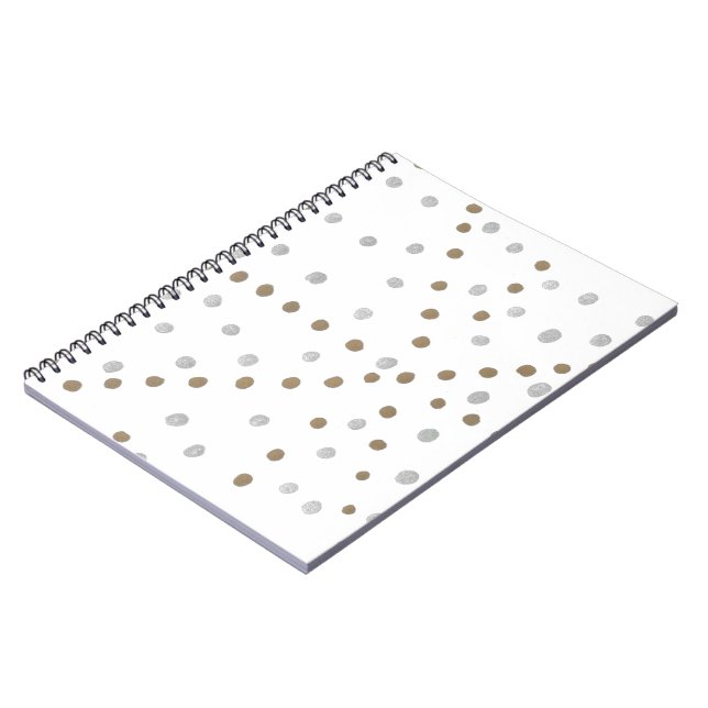 Silver and Gold Polka Dots Notizblock (Linke Seite)