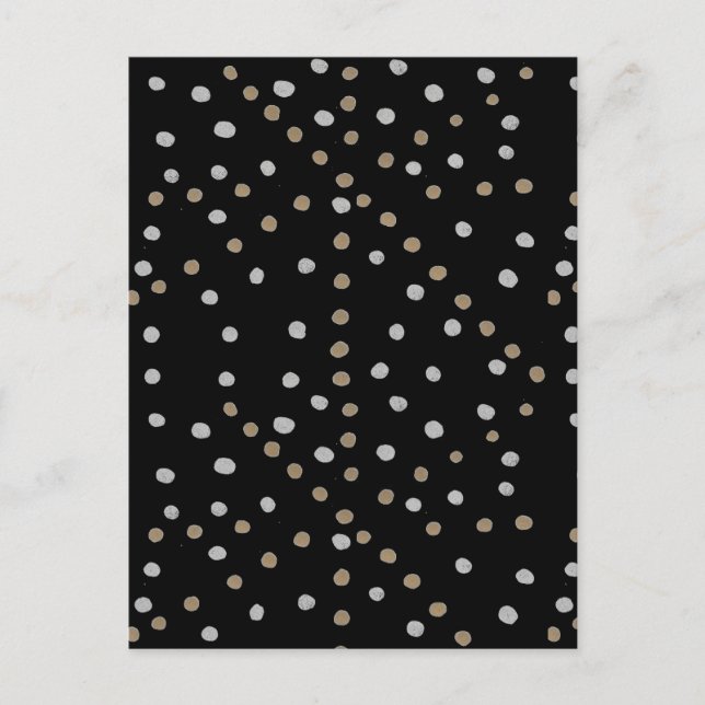 Silver and Gold Polka Dots Postkarte (Vorderseite)