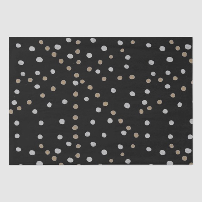 Silver and Gold Polka Dots Seidenpapier (Vorderseite)