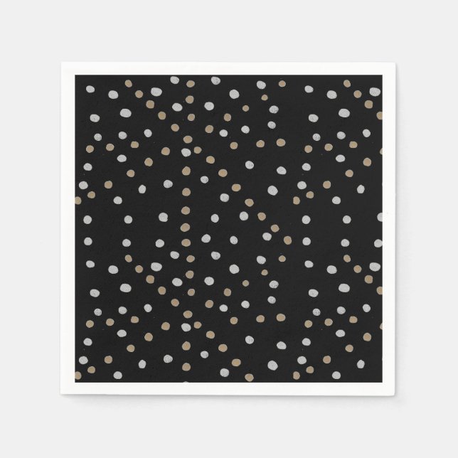 Silver and Gold Polka Dots Serviette (Vorderseite)