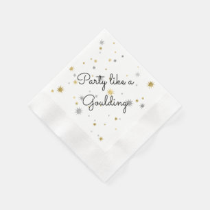 Silver and Gold Sternexplosion New Year Custom Par Serviette