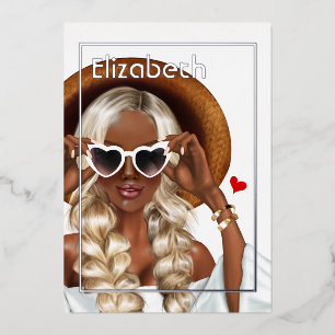 Silver and Gold Summer Birthday Party Folieneinladung