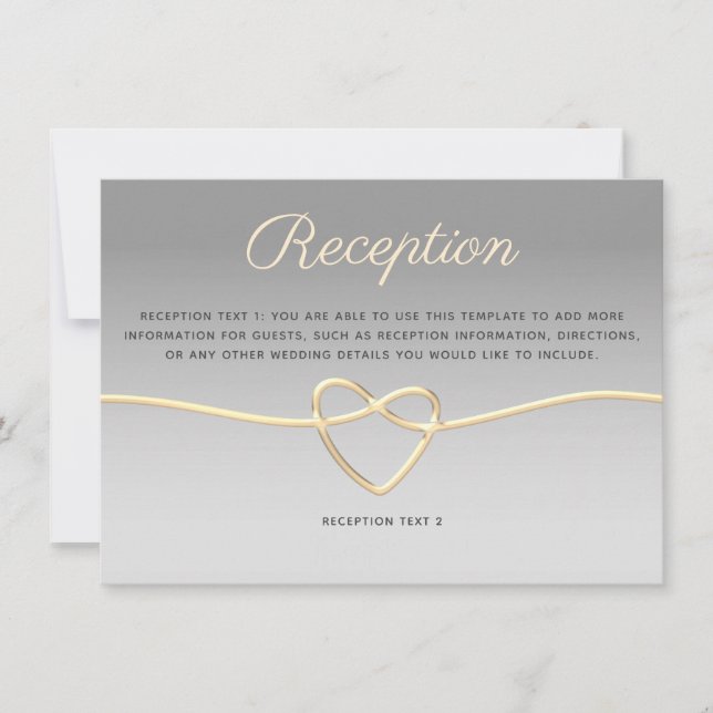 Silver and Gold Wedding Reception Card (Vorderseite)