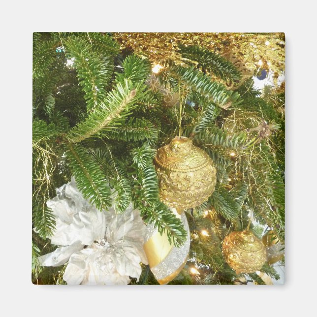 Silver and Gold Weihnachtsbaum I Urlaub Magnet (Vorne)