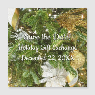 Silver and Gold Weihnachtsbaum I Urlaub Magnetkarte