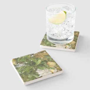 Silver and Gold Weihnachtsbaum I Urlaub Steinuntersetzer