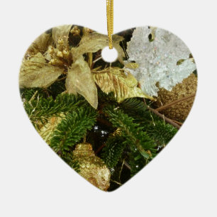 Silver and Gold Weihnachtsbaum II Urlaub Keramik Ornament