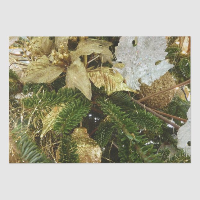 Silver and Gold Weihnachtsbaum II Urlaub Seidenpapier (Vorderseite)