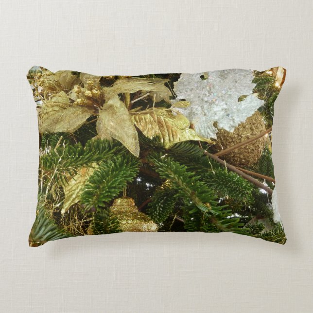 Silver and Gold Weihnachtsbaum II Urlaub Zierkissen (Vorderseite)