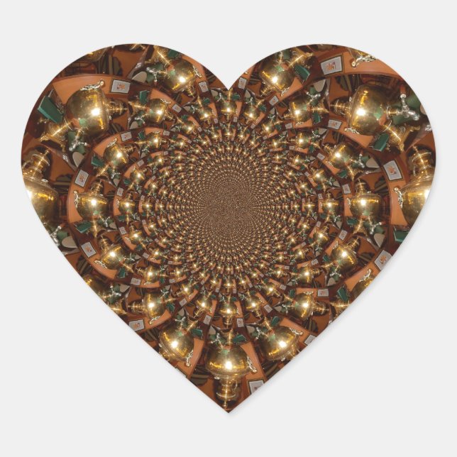 Silver and GoldElegante Teekultur - Vintag Samov Herz-Aufkleber (Vorderseite)