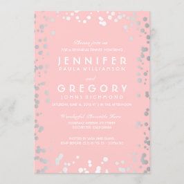 Silver and Pink Confetti Vintage Probe Abendessen Einladung