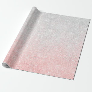 Silver and Pink Glitter Schatten Luxury Design Geschenkpapier