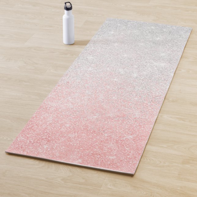Silver and Pink Glitter Schatten Luxury Design Yogamatte (Beispiel)
