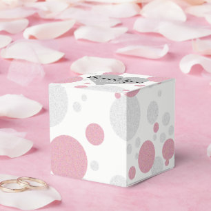 Silver and Pink Polka Dot Shower Party Geschenkschachtel