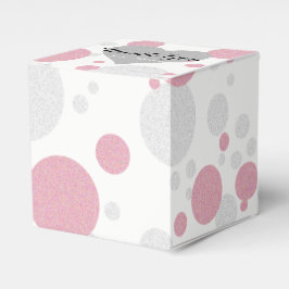 Silver and Pink Polka Dot Shower Party Geschenkschachtel