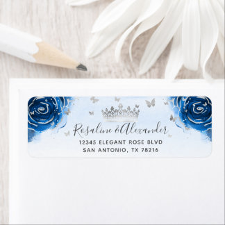 Silver and Royal Blue Rose Crown Rücksendeadresse