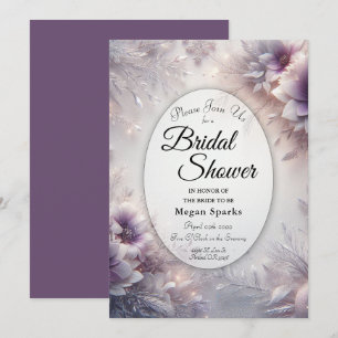 Silver and Soft Amethyst Winter Brautparty Einladung