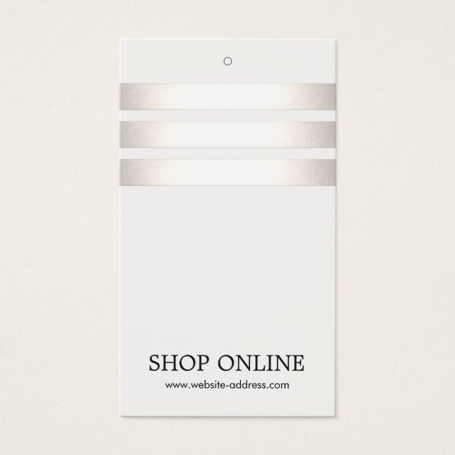 Silver and White Striped Promotional Price Tag (Vorderseite)