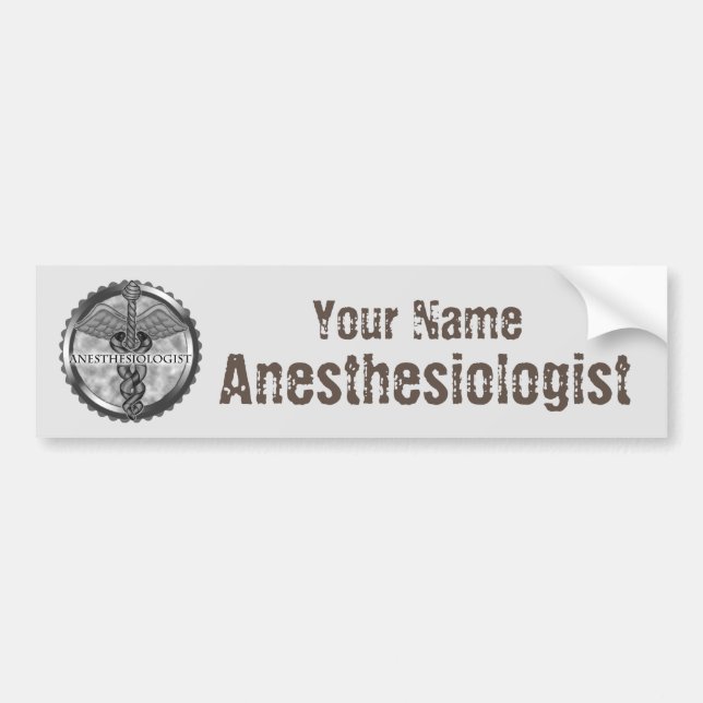 Silver Anesthesiologist custom name Autoaufkleber (Vorne)