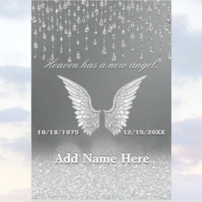 Silver Angel Tears Memorial Card Karte (Von Creator hochgeladen)