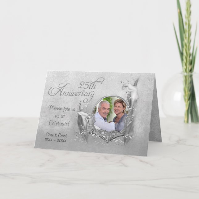 Silver Anniversary Calla Foto Einladung (Vorderseite)