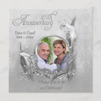 Silver Anniversary Calla Foto Einladung